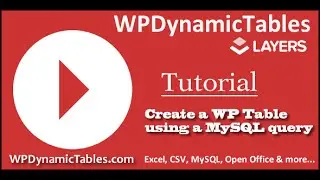 Create WordPress Dynamic Table Table using a MySQL query