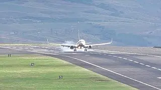 RYANAIR HARD AND BOUNCE LANDING at Madeira Airport