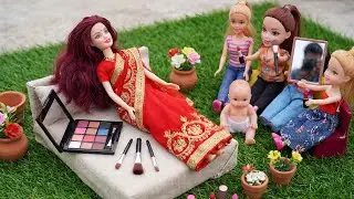 Barbie Doll All Day Routine In Indian Village/Ridhi Ki Kahani Part -319/Barbie Doll Bedtime Story