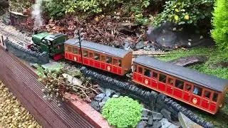 Roundhouse Dylan with Talyllyn coaches on the CWLR