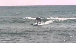 Jordan first time surfing Waikiki - SideSlider Hawaii Beginner & Intermediate Surfing Lessons