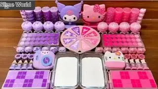 KROMI vs HELLO KITTY ! Mixing Random Things into GLOSSY Slime World 