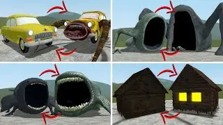 EVERYTHING TURNED INTO MONSTERS: HOUSE HEAD, CAR EATER, BUS EATER, THE BLOOP AND FRIENDS IN GMOD!!