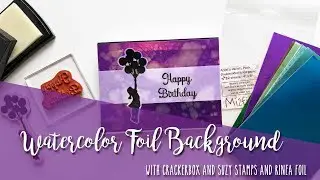 Faux Watercolor Background with Rinea Foil