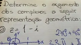 MFUNA | NC4 – Determinar o argumento principal de um número complexo e sua representação geométrica