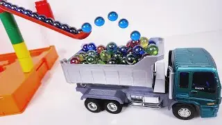 Marble Run Race ASMR ☆ HABA Wave Slope and Jump to Dump Truck ★ Long Time Forcus and Relax