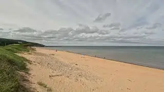 View of Inverness beach on Cape Breton Island Canada