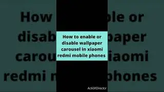 How to enable or disable wallpaper carousel in xiaomi redmi phones.