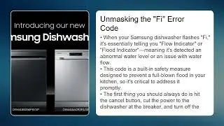 Samsung Dishwasher Overfilling With Water &ndash; Fix