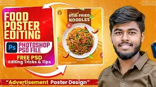 Noodles Poster Design in Photoshop Food Poster Design Tutorial Restaurant Advertising Banner Editing