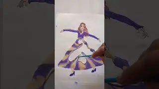 thread art make a girl dress 👗#moonlightart #creative #shorts