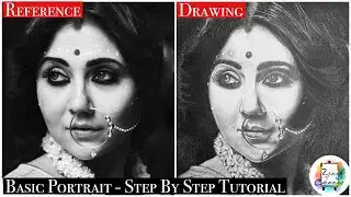 Basic Pencil Portrait For Beginners | Swastika Mukherjee pencil sketch | Step by step tutorial