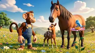 Baby Monkey Met a Newborn Horse And What Happened Next Was Beautiful