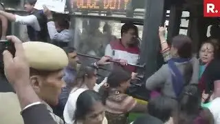 High Drama Outside Election Commission Office - Live Visuals