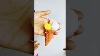 Making ice cream with clay.#shorts #art_craft #flower #icecream #clay #cele