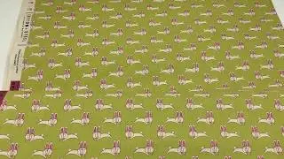 lime green rabbit quilting fabric by Cotton and Steel