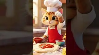 A day at pizza shop. #animation #animals #cute #trending #youtubeshorts #entertainment #cute #cat