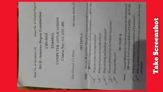 Computer Application Paper B.A BSc Sem 2nd old Paper Jammu University