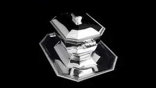 Gruhier - Antique French Art Deco 950 Sterling Silver Soup / Stew Tureen - MINT !