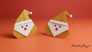 How to make Simple Origami santa claus craft | 3 minutes craft @madebymagic1866 