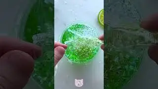 Name this Amazon slime! 🍋🥑 lemon green crystal crunch slime 🫧