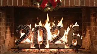 2026 Cozy Fireplace 🔥 Warm Holiday Fire with Christmas Wreath | Fireplace Sounds