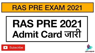 | RAS PRE Admit Card 2021 | #shorts