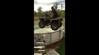 Can am 1000 going for a swim in the pool!