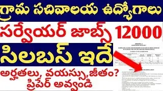 AP village secretariat surveyors jobs syllabus, age, salary, qualifications details |surveyor jobs