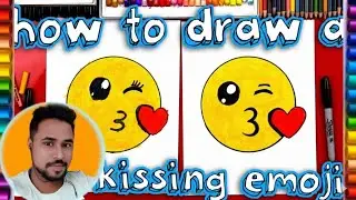 how to draw the kissing emoji  | emoji drawing