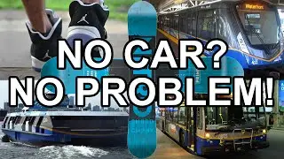 To a Ski resort by public transport, bus and train.