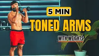 5 Min Arm Toning Workout 🔥 Sculpt Arms Fast 💪 (Weights)#exercise #gym #workout