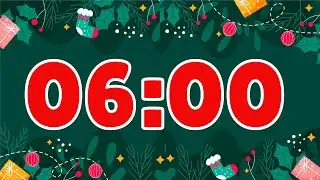 6 Minute Christmas Countdown Timer with Jingle Bells Calm Alarm 🎄✨