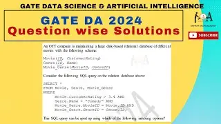 Решенный экзаменационный билет GATE DA 2024 | ПОДРОБНЫЕ ВИДЕОРЕКЛАМАТИЧЕСКИЕ РЕШЕНИЯ | DA и AI | ВОПРОС 55 SQL-ЗАПРОС, СУБД