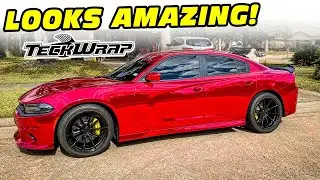 AMAZING Red Chrome Wrap DODGE CHARGER 392 Teckwrap