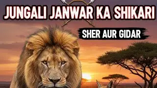 Jungali janwar Ka shikar shikari sher aur gidar and Ek aadami gadi se aaya tho sher aur