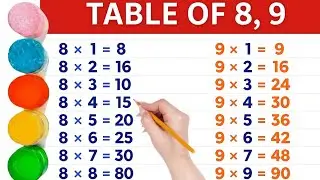 8&ndash;9 Multiplication Tables 🌈✨ | Easy & Fun Learning for Kids