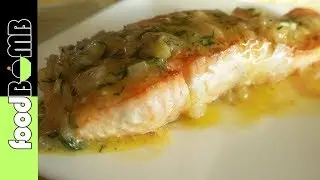 #70 Zalm bakken met Mosterd Dille Saus | Foodbomb
