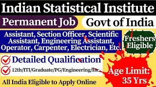 🚀 ISI Recruitment 2026 | Indian Statistical Institute Recruitment 2026 | Central Govt Job Vacancy