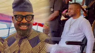 WATCH BILLIONAIRE MOVIE PRODUCER, KUNLE AFOLAYAN FINALLY MEET YINKA AYEFELE @ FROF ADEOLU DAD BURIAL