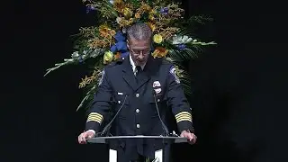 IMPD Chief Bryan Roach delivers rememberance at funeral for IMPD Deputy Chief  James Waters