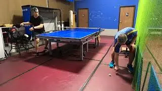 Table tennis 6/16 Alex training, follow through drive through high balls