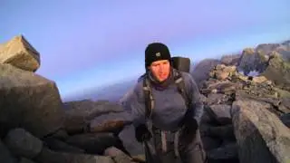 Sierra Bivys #8 Mt. Sill 14,153' Arriving on the Summit at Sunset-- Dr. Jon Kedrowski 2013
