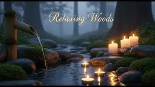 Relaxing Zen Forest Peace Bamboo Fountain and Candle Glow for Deep Sleep Meditation Healing Serenity
