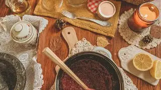 Homemade jam on a cosy fall day 🍁 Vegan Recipe #shorts #cottagecore #asmr #autumn