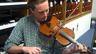 Richard playing a ER Schmidt copy of a Maggini Violin @ Hobgoblin Music Birmingham