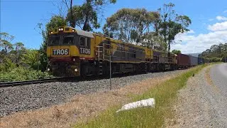 TasRail TR06 TR02 #55 train alongside Glenwood Road