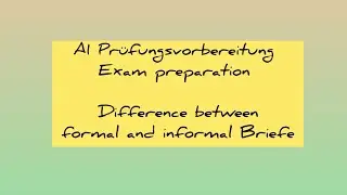 German A1 Brief# Differences between formal and informal Brief