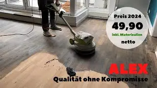 Buche Parkett abschleifen, dunkel beizen, einfärben. Tel. 015753143575 ALEX Parkettsanierung.
