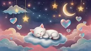 Dreamy Sleeping Kitten on a Cloud | Cute Night Sky Animation for Relaxation & Sleep
